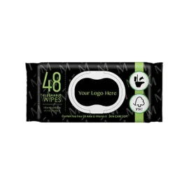 48ct Unscented Customizable Mini Flushable Adult Wet Wipes With Vitamin And Aloe