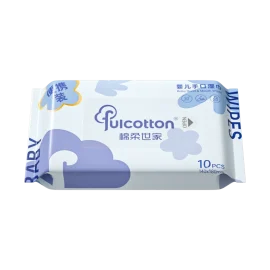 Factory Wholesale Portable Baby Hand And Mouth Wet Wipes 10 Counts Pear Embossing Alcohol Free