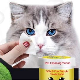 Eco Private Label Rawganic Large Kojima Finger Wet For Custom Logo Organic Care Cleaning Ear Eye Pet Wipes