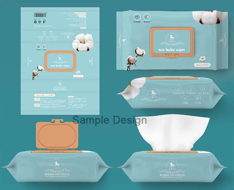 cotton soft sensitive wipes package design